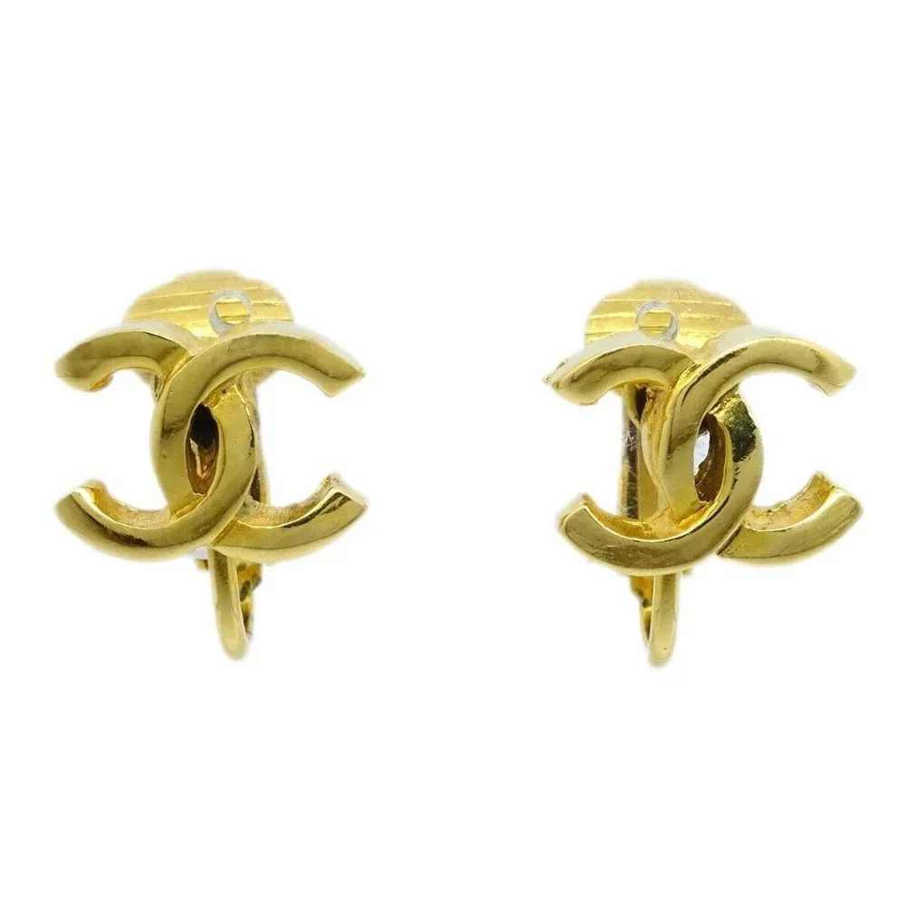Chanel Mini CC Earrings Clip-On Gold